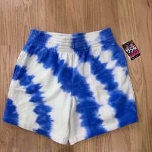 DSG Blue and White Athletic Tie-Dye Shorts
